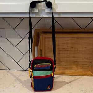 Black Pyramid orbit logo retro crossbody bag colorful everyday hiking Gorpcore